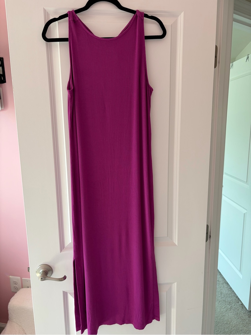 LOFT Sleeveless Fuchsia Maxi Dress